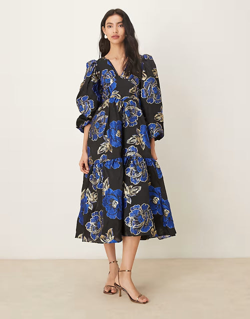 Long Blue Spring Dress