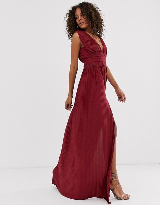 Long Burgundy Spring Dress